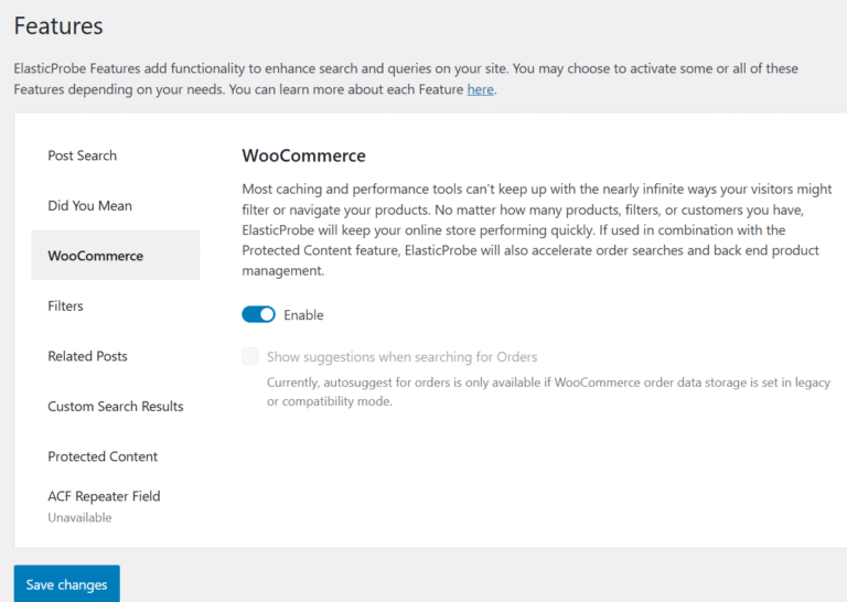 WooCommerce feature