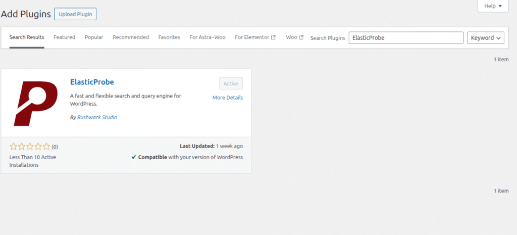 Wordpress directory search result